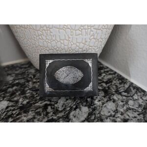 Black Trinket Box Silver Inlay Decorative‎ Jewelry Storage Keepsake Small